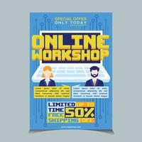 Online Workshop Poster Template vector