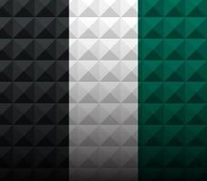 Abstract square pyramid polygon pattern. Black, white and green box background. Geometric backdrop. triangke mosaic decoration. creative design template element. vector