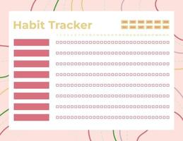 Habit Tracker. Monthly planner habit tracker template. vector