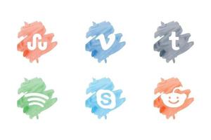 conjunto de iconos de redes sociales más populares vector
