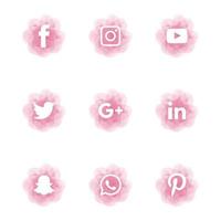 Set of most popular social media icons