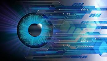 Blue eye cyber circuit future technology concept background vector