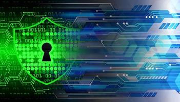 Closed Padlock on digital background, cyber security vector