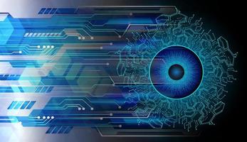 Blue eye cyber circuit future technology concept background vector