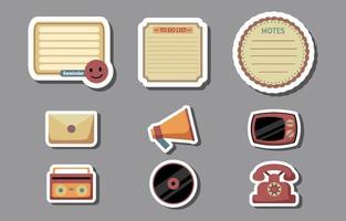 Journal Sticker Vintage Concept vector