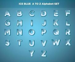 abc alfabeto azul hielo letra azul fuentes hermosas negrita de la a a la z fuente azul claro tipo de letra mejor para logotipos, fuentes y diseño de ilustración de tarjetas de felicitación vector