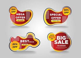 Sale label set with offer vector