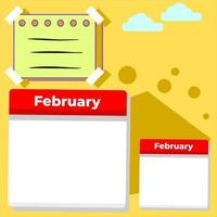 february calendar template. suitable for social media content. vector