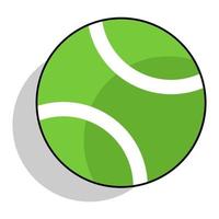 ball used in tennis. a ball used in racket play with the aim of hitting the ball over the net on a rectangular court. vector