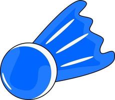 A shuttlecock is a ball in the game of badminton made of feathers and cork. blue shuttlecock illustration. vector