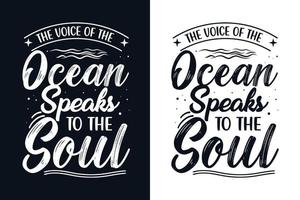 Ocean Typography Lettering Design vector