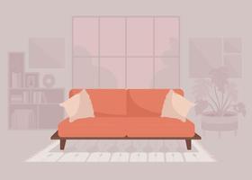 Living room furniture arrangement flat color vector illustration