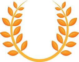 Gold wreath semi flat color vector object