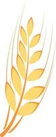 Gold ear of wheat semi flat color vector object