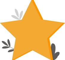 Gold star semi flat color vector object