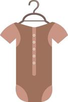 Brown stretchy jumpsuit for baby boy semi flat color vector object