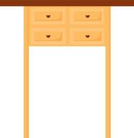 Dressing table with drawers semi flat color vector object