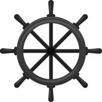 Ship steering wheel semi flat color vector object