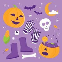 elementos de halloween dibujados a mano vector