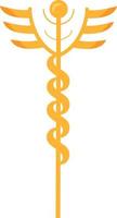 Caduceus semi flat color vector object