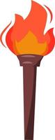 Torch with fire semi flat color vector object