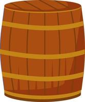 Wooden barrel semi flat color vector object