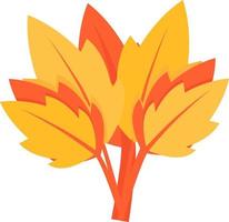 Orange broad-leaved tree semi flat color vector object