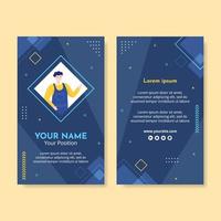 Car Rental Social Media Id Card Template Flat Cartoon Background Vector Illustration