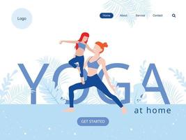 Concept of a web page for yoga classes vector