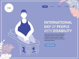 Web Landing page template for international day of people with disability vector