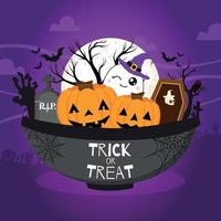 Trick or treat Halloween illustration vector