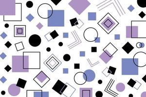 Background with different geometric shapes in shades of purple vector