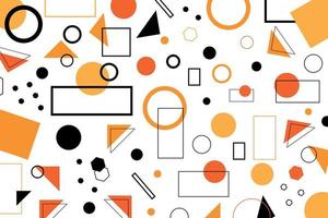 Background with geometric shapes in orange and black colors vector