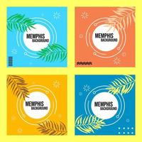 vector templates. editable set of social media designs. memphis style post