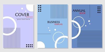set of business cover templates. Abstract and trendy geometric background. blue color design vector