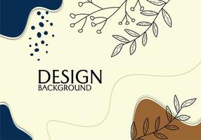 Abstract aesthetic banner design with hand drawn leaf elements. template design for catalog, poster, cover vector