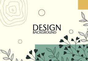 abstract geometry banner design with hand drawn leaf elements. aesthetic template design for catalog, poster, cover vector