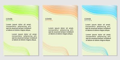 cover template set. white color gradient background with curved elements. designs for cards, flyers, covers vector