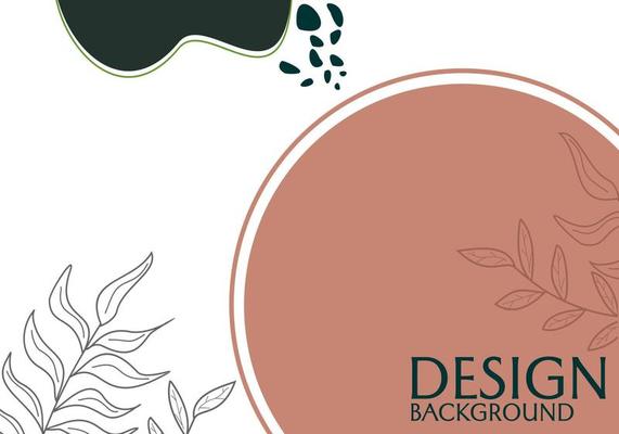 abstract banner design with hand drawn leaf elements. aesthetic template design for poster, cover, website