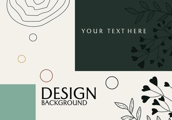 abstract geometry banner design with hand drawn leaf elements. aesthetic template design for poster, cover, website