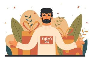 Happy Father Day Flat Illustration