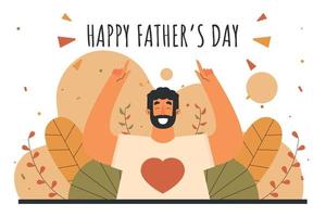 Happy Father Day Flat Illustration vector