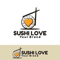 ilustración de arte de amor de sushi vector