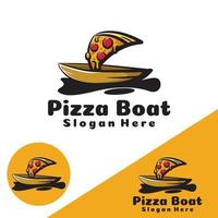 ilustración de arte de barco de pizza vector
