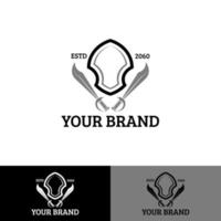 sword with shield logo company vector