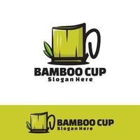 bamboo cup creative art vector