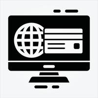 Iconos de glifo de tema de comercio electrónico aislado eps 10 gráfico vectorial gratuito vector