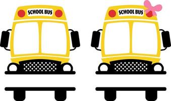 vector de monograma de conductor de autobús escolar