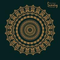 Luxury ornamental mandala design background in gold color vector