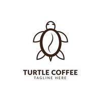 una combinación de tortuga tortuga café. logotipo de tortuga, simple, limpio y elegante, idea de diseño de logotipo de café tortuga, vector